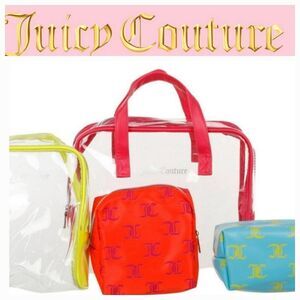 Juicy Couture 4-Piece JC Logo Neon Nested Cosmetic Cases